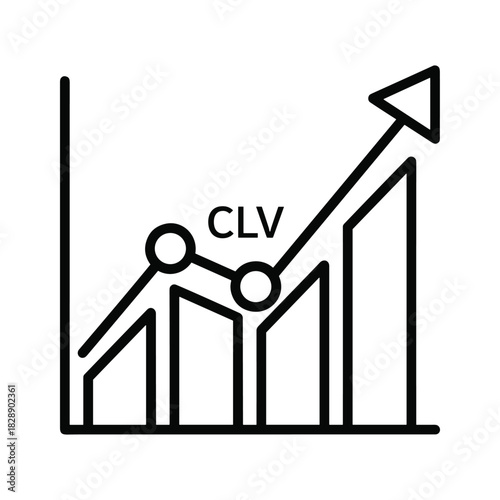 Line graph showing customer lifetime value growth over bar chart
