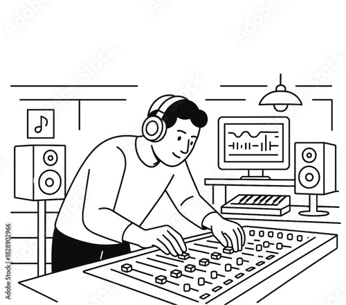 Music Producer at Mixing Console