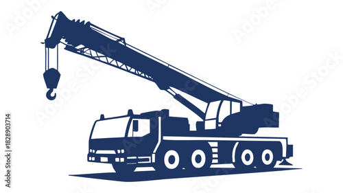 Industrial mobile crane vector