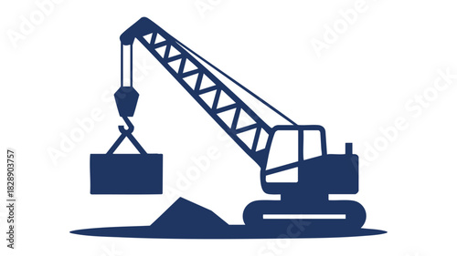 Industrial crane lifting box icon