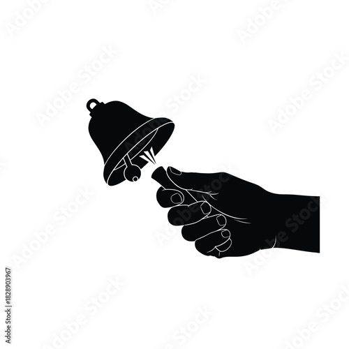 Hand ringing a bell silhouette
