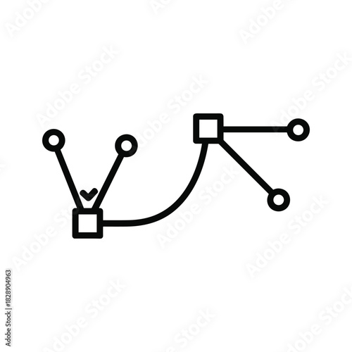 Vector graphic icon showing connection point manipulation in software