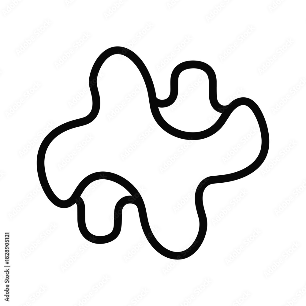 Obraz premium Abstract amoeba shape outline isolated on