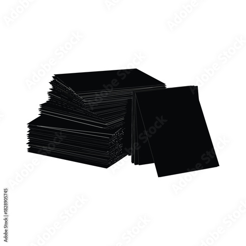 Stack of black trash bags silhouette