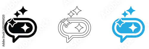 Sparkling clean chat bubble icons for a fresh, modern brand voice, perfect for social media marketing and website design, making your message shine