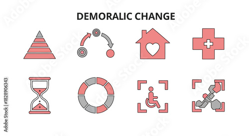 Demoralic Change Infographic Elements Set.