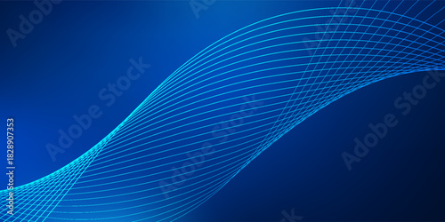 Tech background with abstract wave line. Vector illustration.
