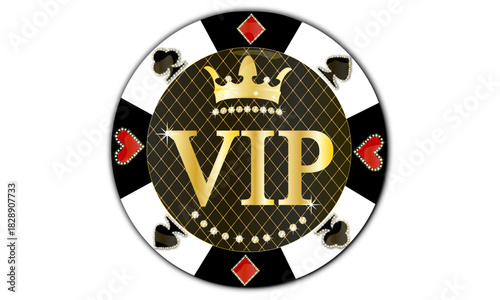 vip casino chip with gold crown