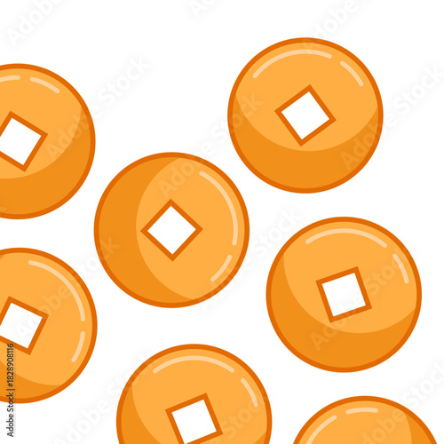 Golden Chinese Coin Corner