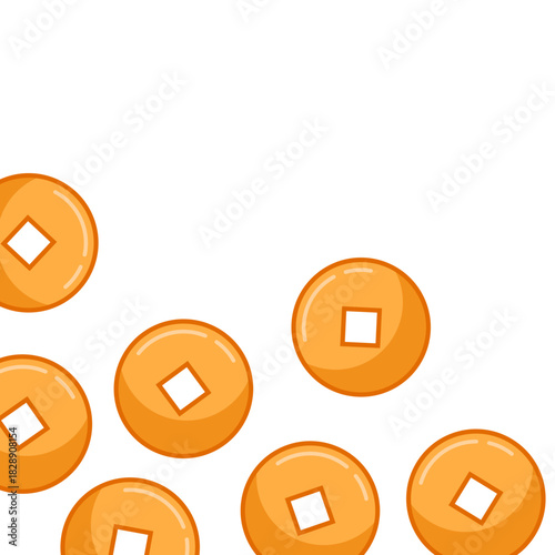 Golden Chinese Coin Corner