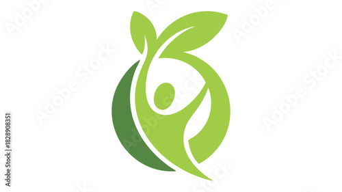 Healthy human nature green logo
