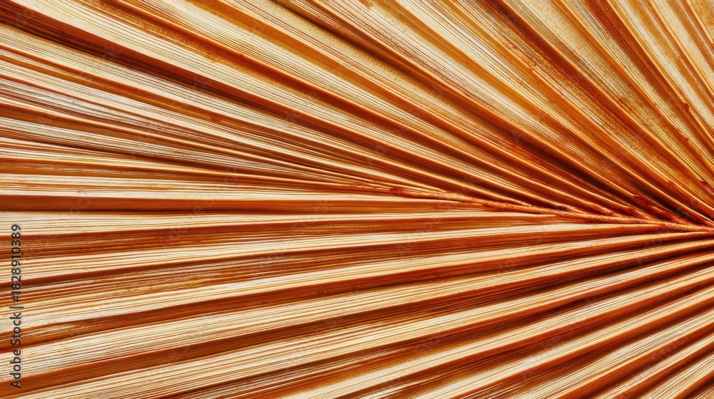 Obraz premium Close-Up Perspective of Textured and Layered Natural Palm Leaves in Warm Earth Tones Showcasing Organic Patterns for Nature Inspired Designs