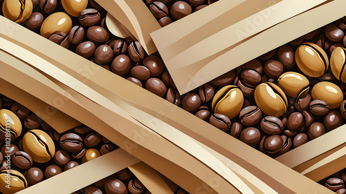 aromatic coffee beans. luxury coffee background. coffee beans on a background. illustration 