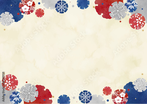 雪輪 Japanese Modern Watercolor Round Frame Soft modern color Set