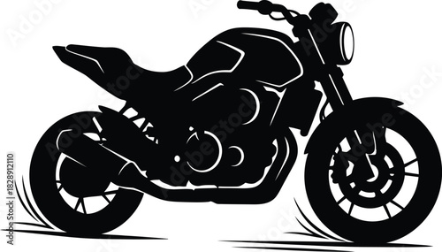 Silhouette of a modern motorcycle