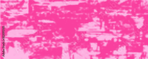 Pink rose halftone pattern. Retro comic gradient background. Pixelated dotted texture overlay. Cartoon pop art faded gradient pattern.