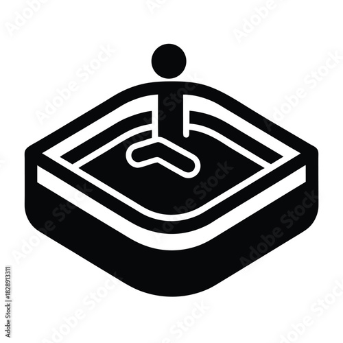 Pool swimming water sport silhouette icon on white background