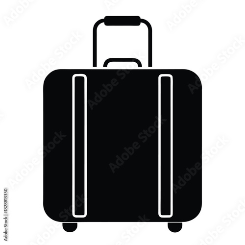Luggage suitcase baggage travel silhouette icon on white background