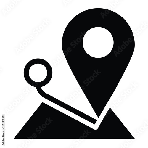 Maps navigation location route silhouette icon on white background