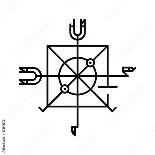 Science Laboratory Equipment & Tools Overview Line Art