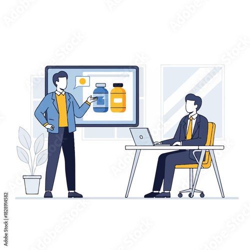 Product Training Session Health Supplement Presentation Vector Illustration