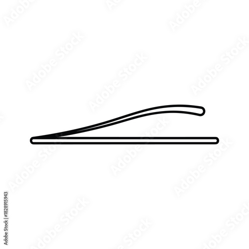 Minimalist black outline drawing of a bobby pin, a common hair accessory, isolated on