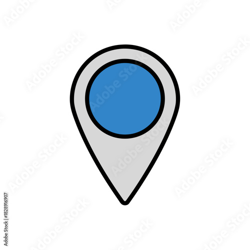 Simple Blue Location Pin Icon with Light Gray Background and Dark Outline Vector Graphic Free Download Simple Blue Location Pin Icon with Light Gray Background and Dark Outline Vector Graphic - GFXLoad