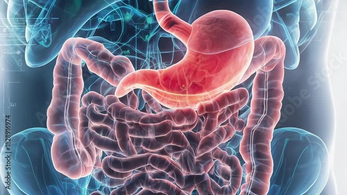 Animated 3D Medical Visualization of Human Digestive System Anatomy