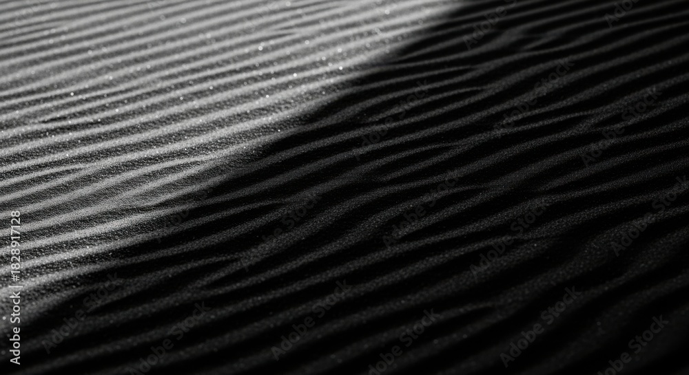 Obraz premium Abstract Sand Dune Ripples with Dramatic Light and Shadow