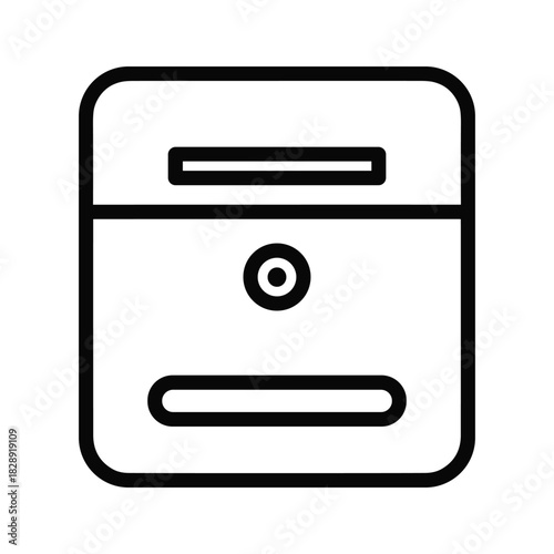 Simple line art icon of a mailbox, postbox, or letterbox for mail delivery and communication