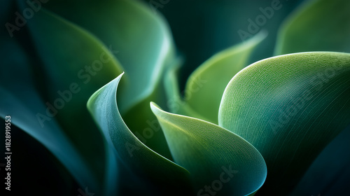 Close-up of smooth, vibrant green succulent leaves with subtle texture, symbolizing natural growth