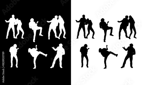 dancing couple silhouette set vector illustration, women singer silhouette vector illustration, women singing silhouette, mic, singing, girl, violinist, silhouette, woman, couple, people, vector, 