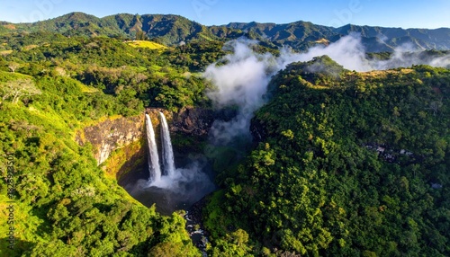 Tropical waterfall scenic landscape