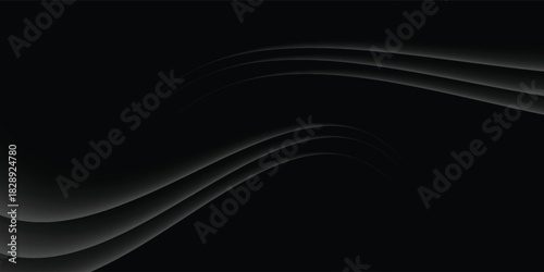 Abstract background with silk cloth texture, shiny satin curtain with waves and drapery. Realistic wallpaper with luxury flowing black textile