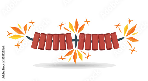 Set of Firecrackers and Sparklers for Festive Celebrations and Holidays