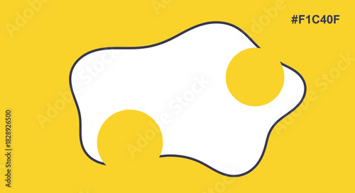 Stylized sunny side up egg illustration with a vibrant yellow background shade