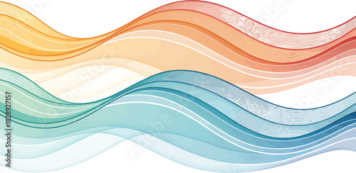 Abstract colorful wave background design with smooth curved lines and vibrant blue orange patterns