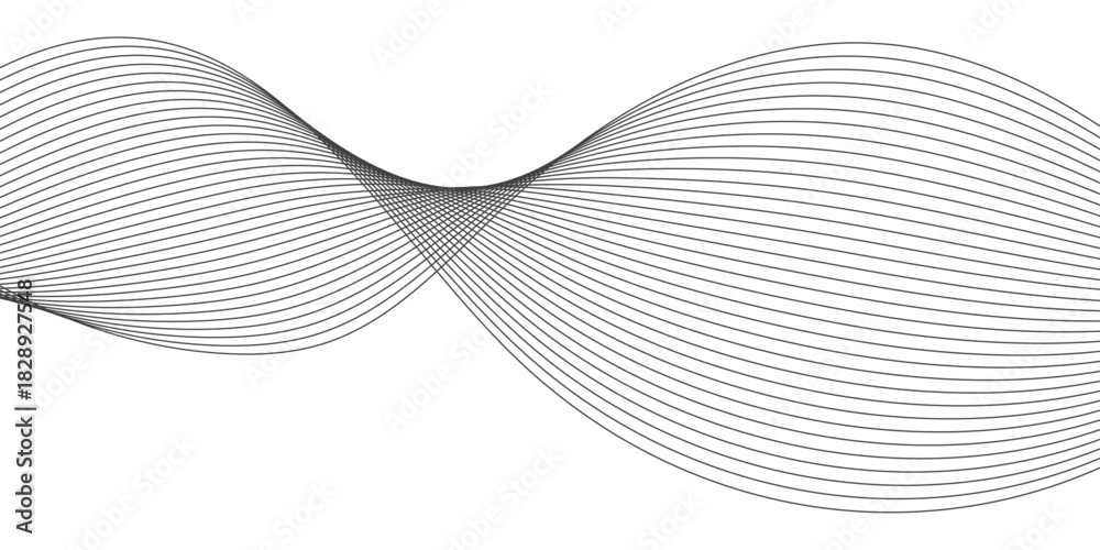 Fototapeta premium Trendy geometric background of smooth wave blend lines. Vector illustration for banners, posters, covers. Abstract modern design, Abstract background vector.