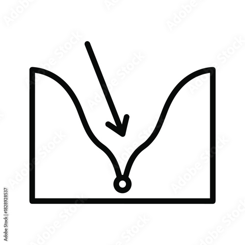 Decline arrow showing negative trend for business presentation slide