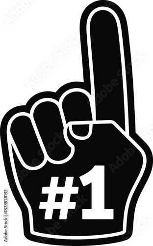 Number one foam finger for sports fan icon illustration vector
