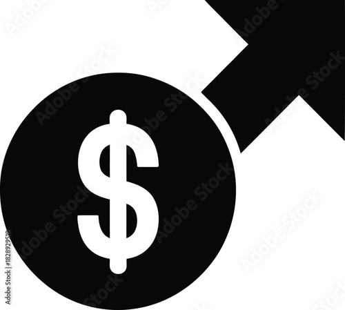 Dollar sign icon with upward arrow representing financial growth