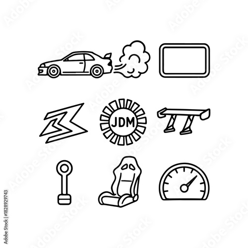 Japanese domestic market car culture icons and symbols