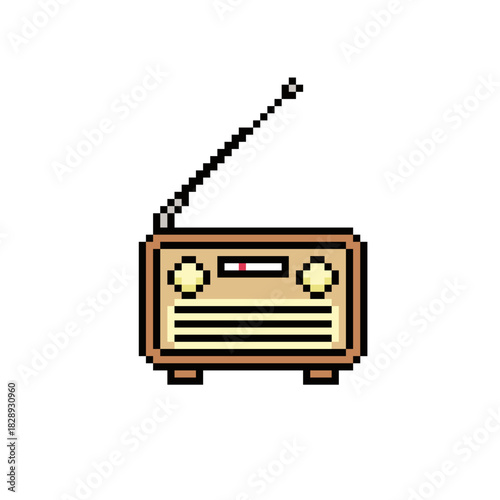 retro radio vintage pixel art