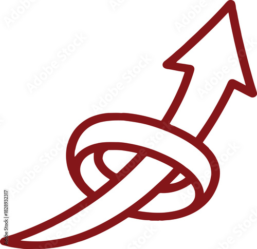 Abstract symbol of overcoming challenges and achieving growth