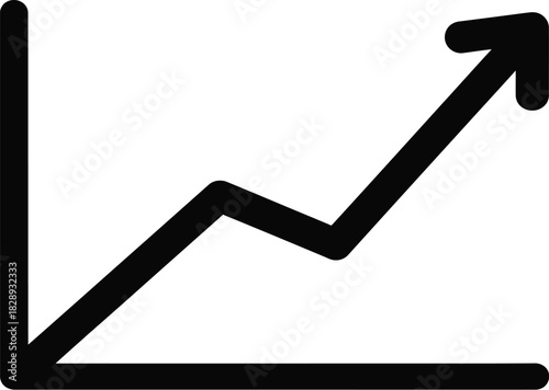 Simple line graph showing upward trend and positive growth