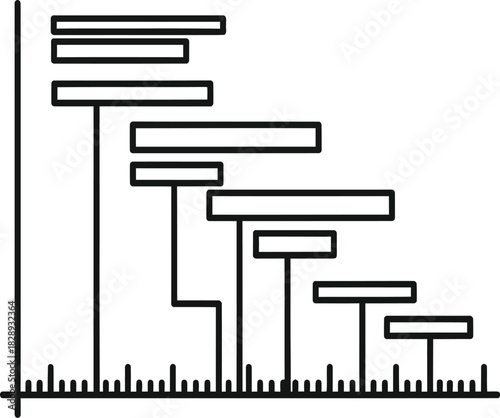Simple timeline chart showing project progress and milestones