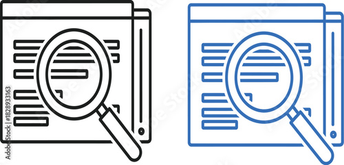 Magnifying glass over text on a digital screen, symbolizing research and analysis.