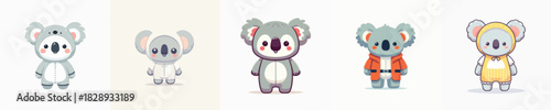 cute koala vector in cute costume
