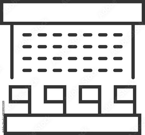 Embassy icon. Simple  line art illustration of  embassy building icon vector for web design 