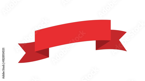 Red ribbon banner illustration for graphic design and marketing projects